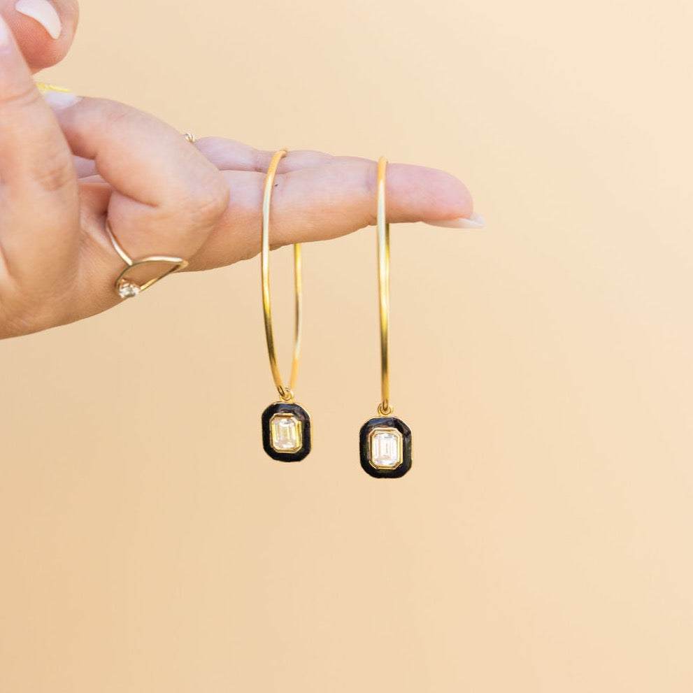 Luchadora/ Fighter Charm Hoops
