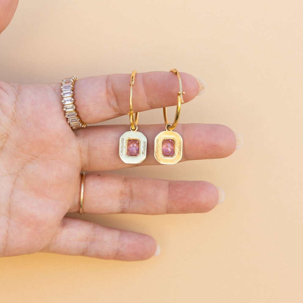 Chingona/Badass Charm Hoops