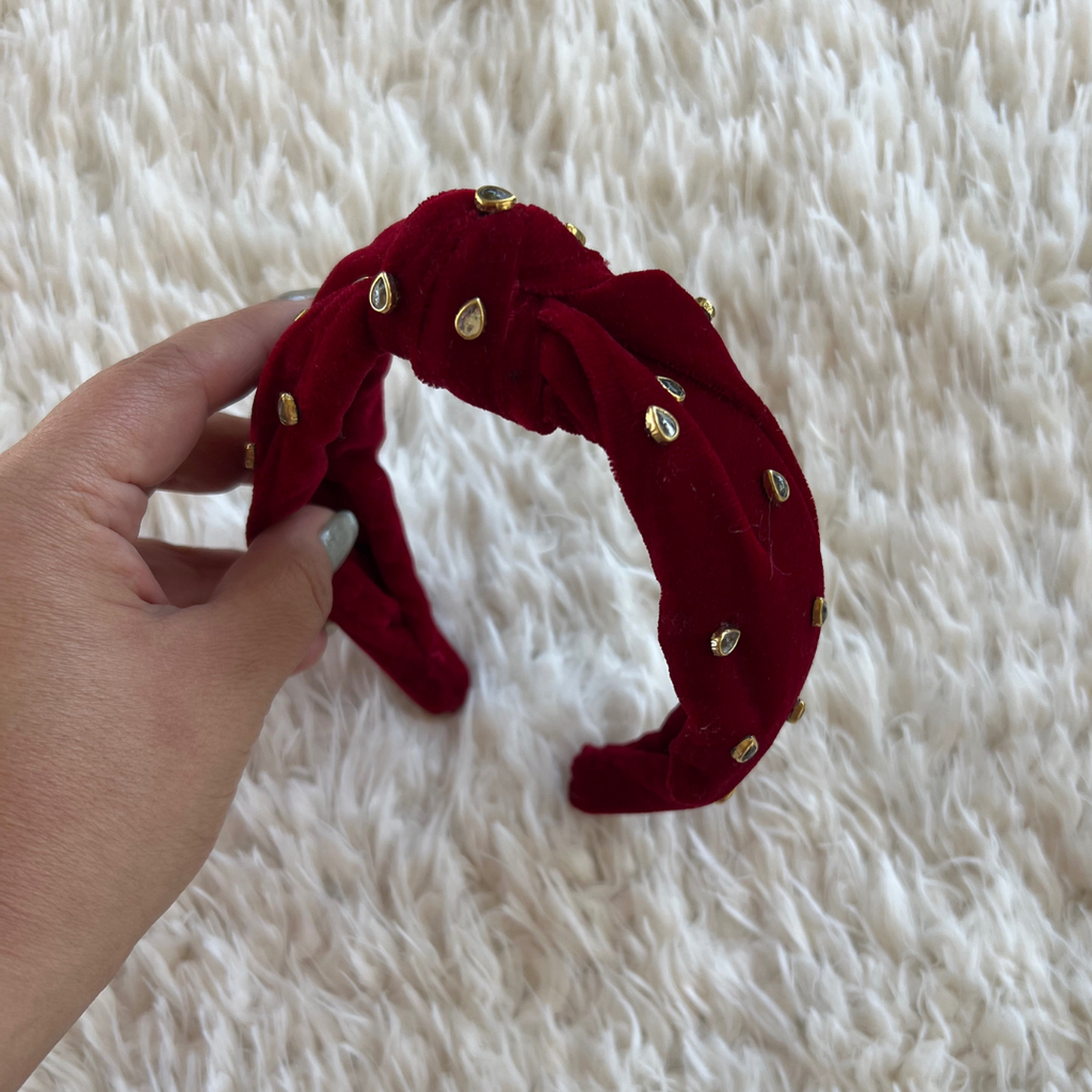 Burgundy embellished headband