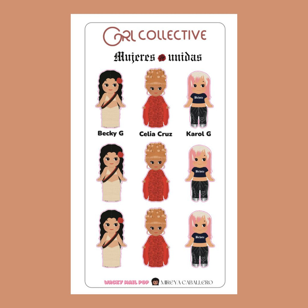 Mujeres Unidas sticker sheet