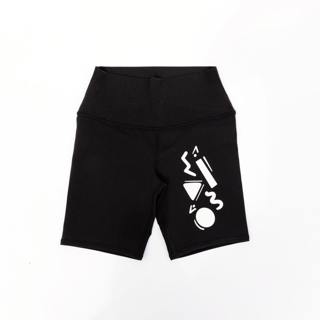 High rise black biker shorts that hits at mid-thigh Sculpts, lifts and smoothes. Fits and flatters every size. True to size 87% nylon, 23% spandex
