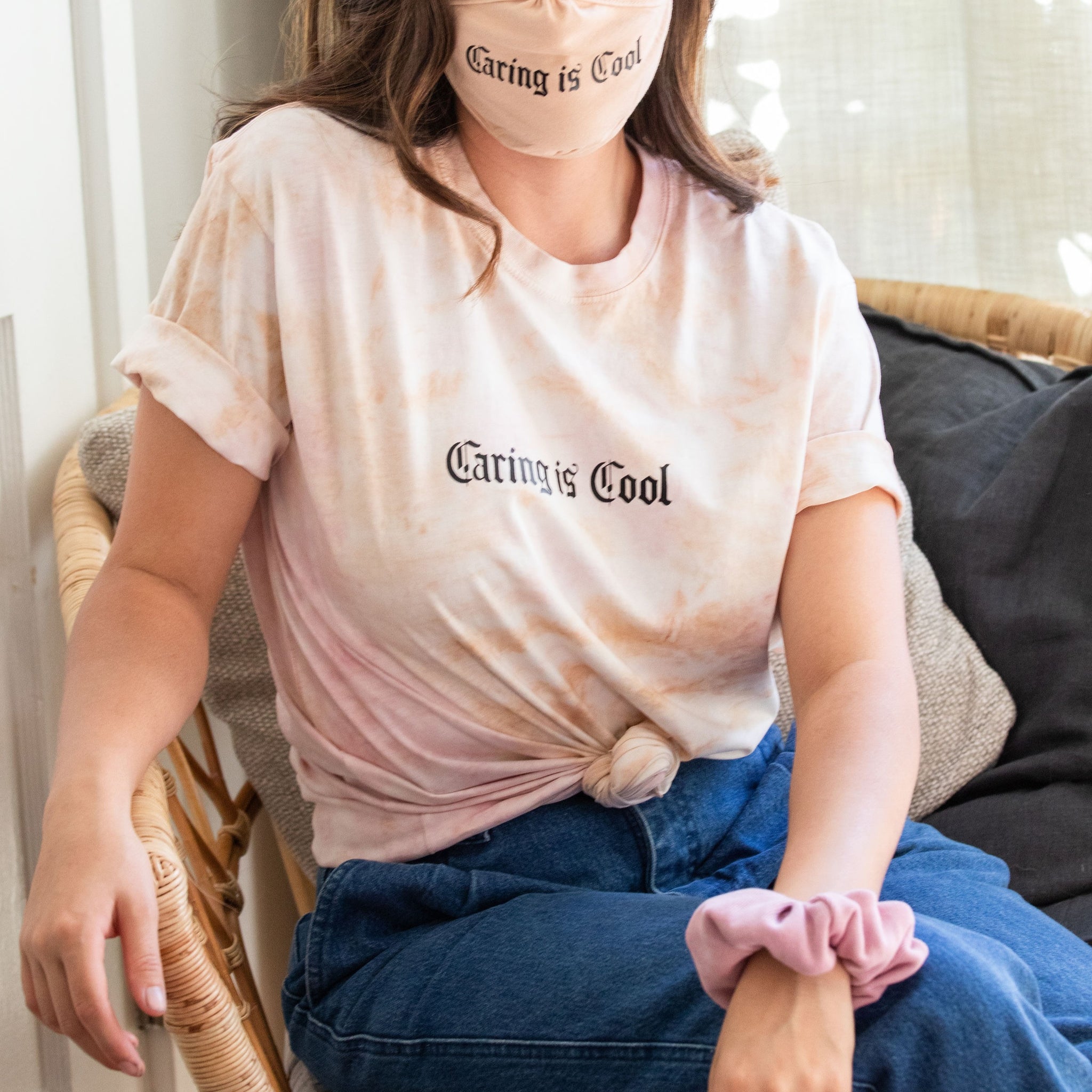Caring Is Cool Tie Dye Unisex Tee- GRL Collective