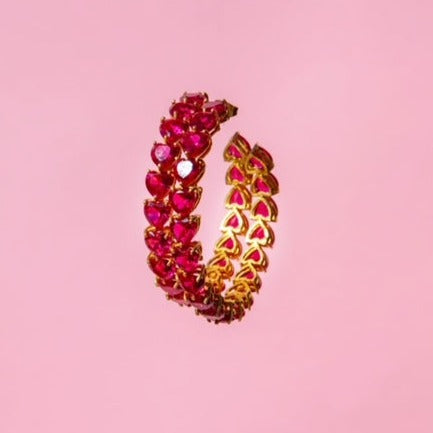 Glitzy heart hoops