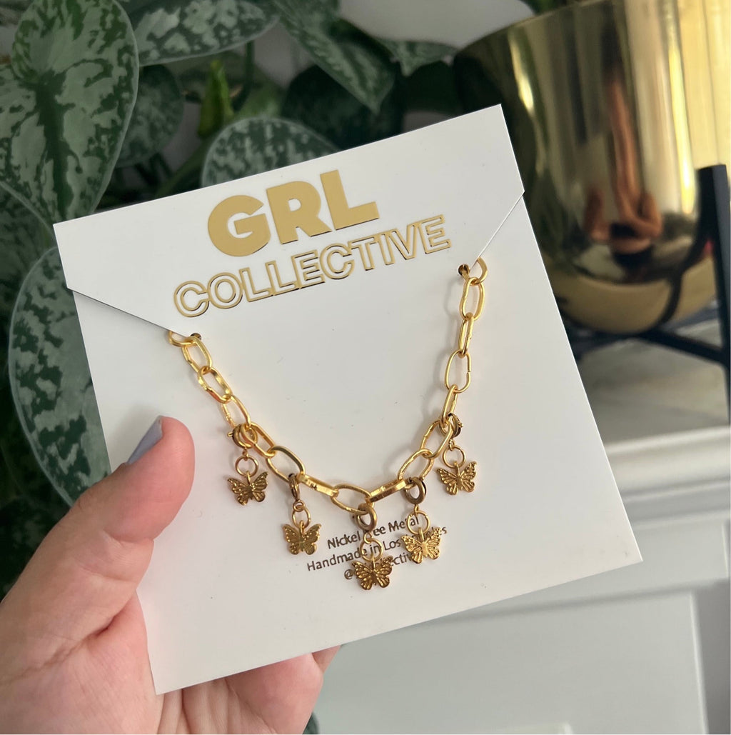 Butterfly charm necklace